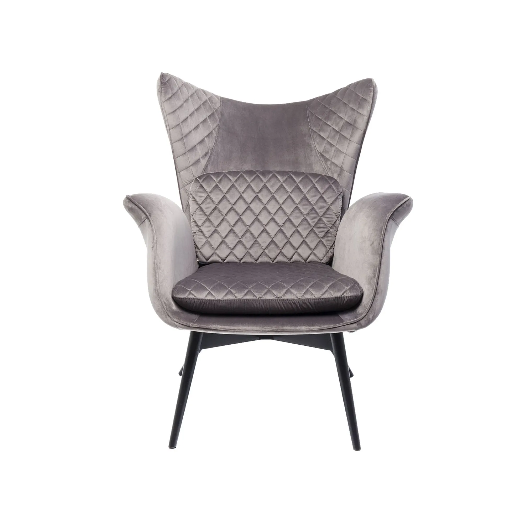 KARE Design Fauteuil Tudor Velours Gris ^ Fauteuil