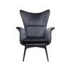KARE Design Fauteuil Tudor Velours Noir ^ Fauteuil