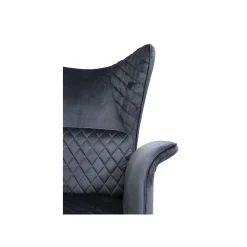 KARE Design Fauteuil Tudor Velours Noir ^ Fauteuil