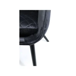 KARE Design Fauteuil Tudor Velours Noir ^ Fauteuil