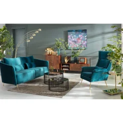 KARE Design Fauteuil Vegas Forever Bleu-vert ^ Fauteuil