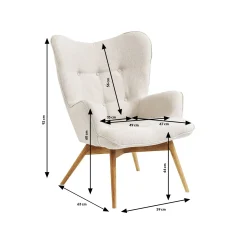 KARE Design Fauteuil Vicky écru ^ Fauteuil