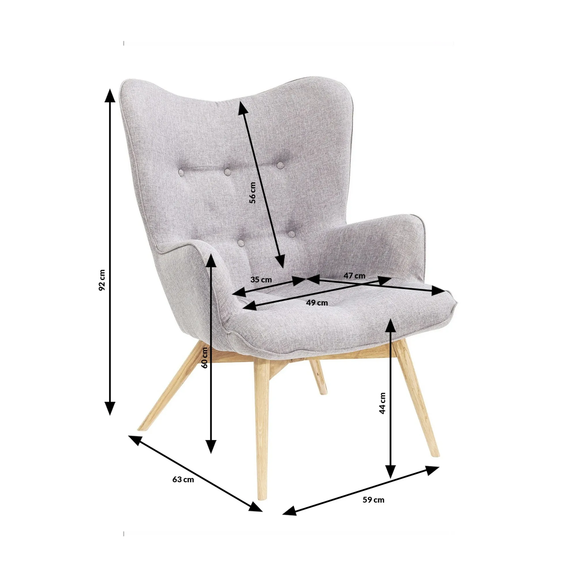 KARE Design Fauteuil Vicky Gris Foncé ^ Fauteuil