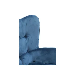 KARE Design Fauteuil Vicky Velours Bleu Pétrole ^ Fauteuil