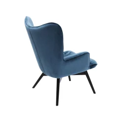 KARE Design Fauteuil Vicky Velours Bleu Pétrole ^ Fauteuil