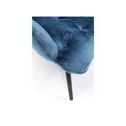KARE Design Fauteuil Vicky Velours Bleu Pétrole ^ Fauteuil