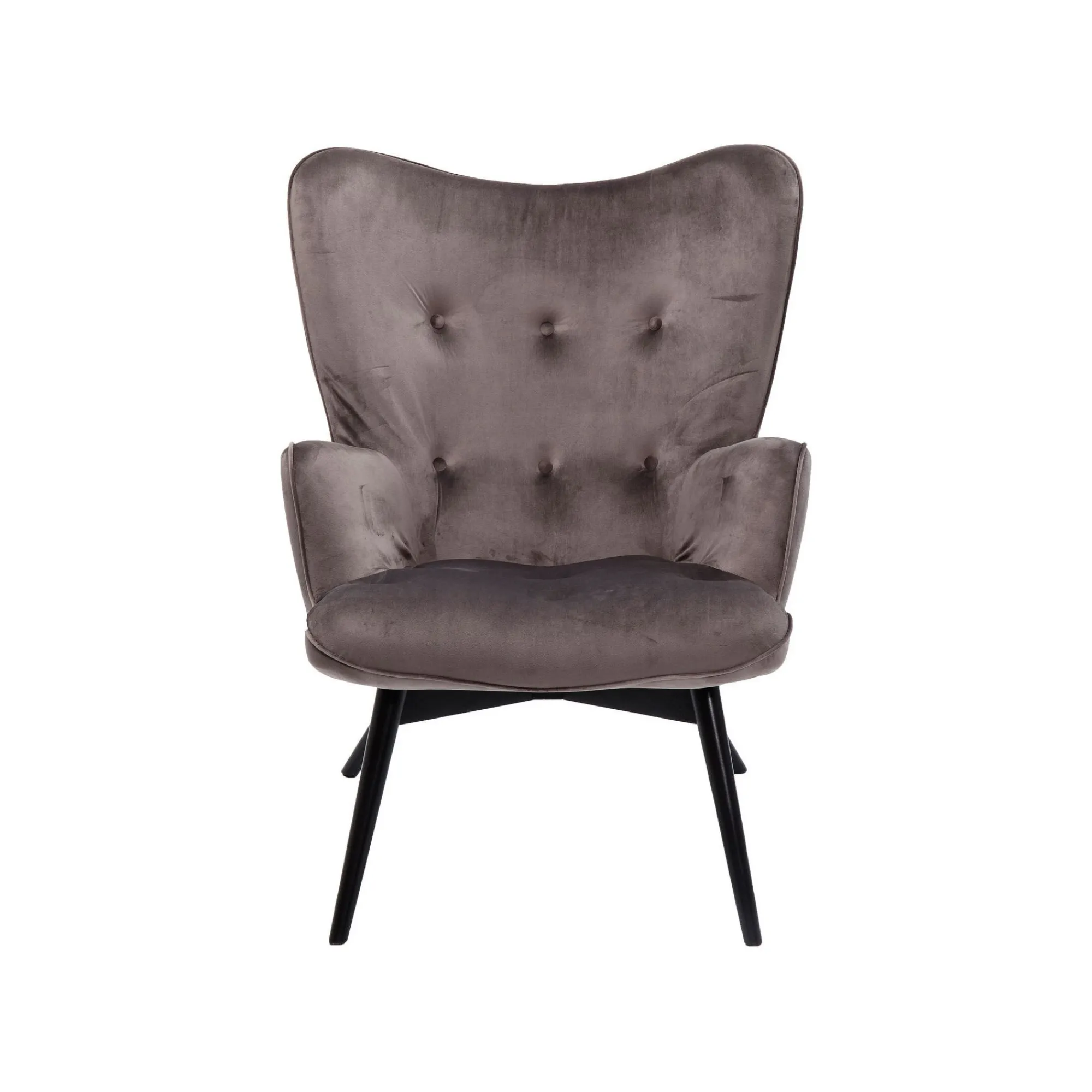 KARE Design Fauteuil Vicky Velours Gris ^ Fauteuil