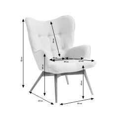 KARE Design Fauteuil Vicky Velours Gris ^ Fauteuil