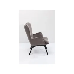 KARE Design Fauteuil Vicky Velours Gris ^ Fauteuil