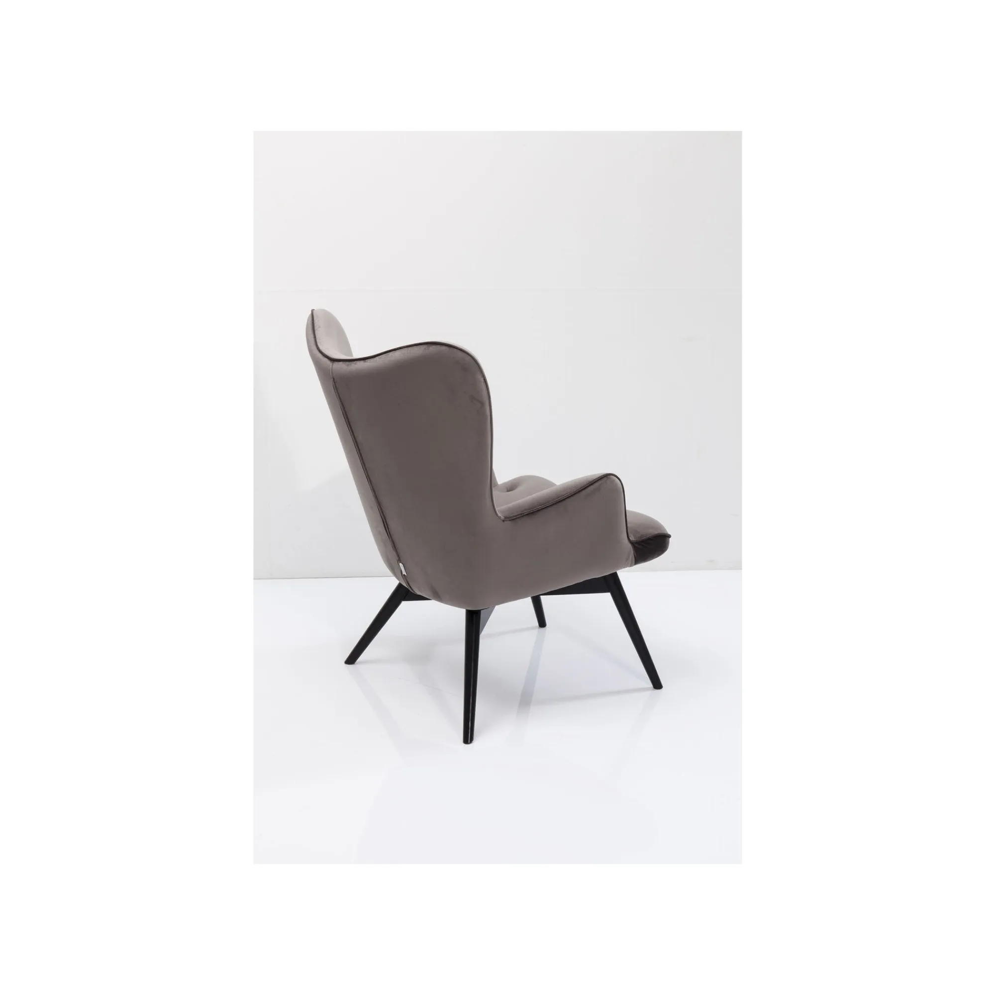KARE Design Fauteuil Vicky Velours Gris ^ Fauteuil