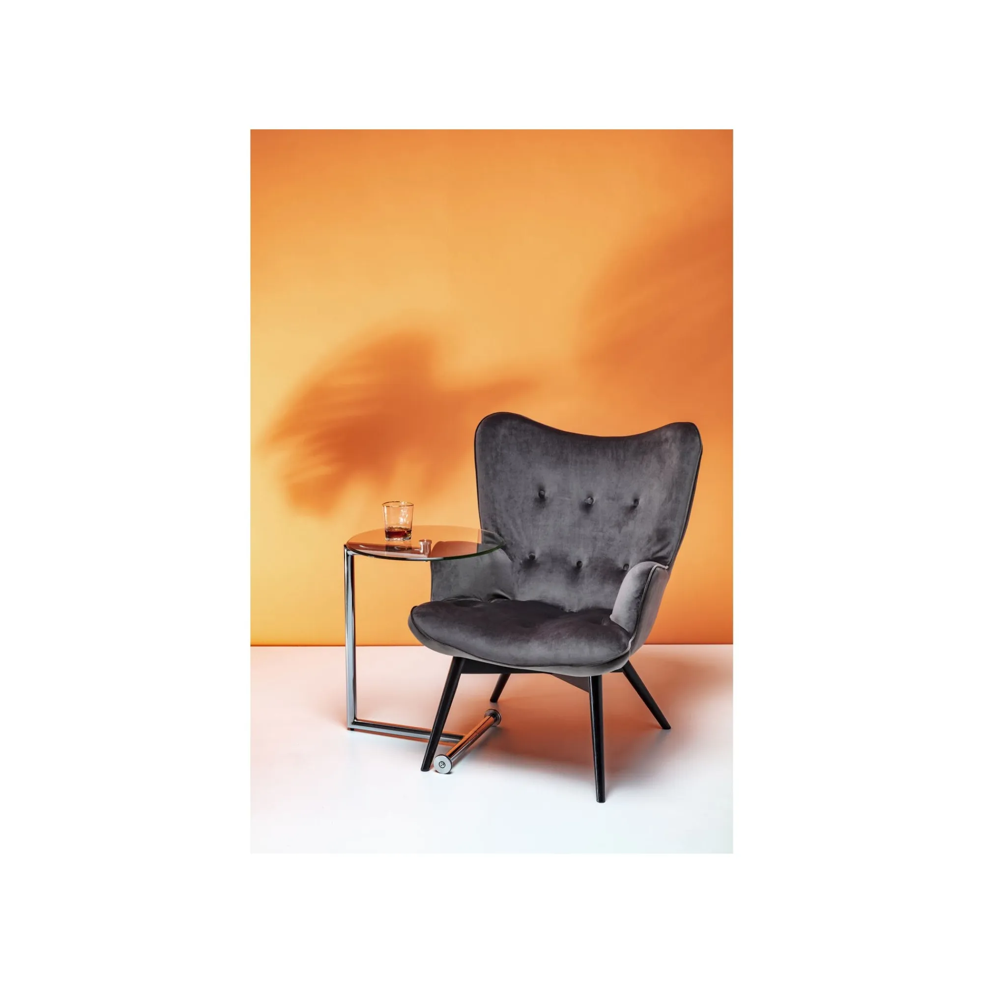 KARE Design Fauteuil Vicky Velours Gris ^ Fauteuil
