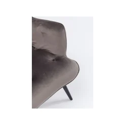 KARE Design Fauteuil Vicky Velours Gris ^ Fauteuil
