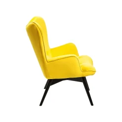 KARE Design Fauteuil Vicky Velours Jaune ^ Fauteuil