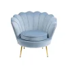 KARE Design Fauteuil Water Lily Velours Bleu Et Acier Doré ^ Fauteuil