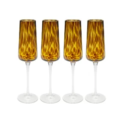 KARE Design Flûtes à Champagne Caramel Set De 4 ^ Vaisselle