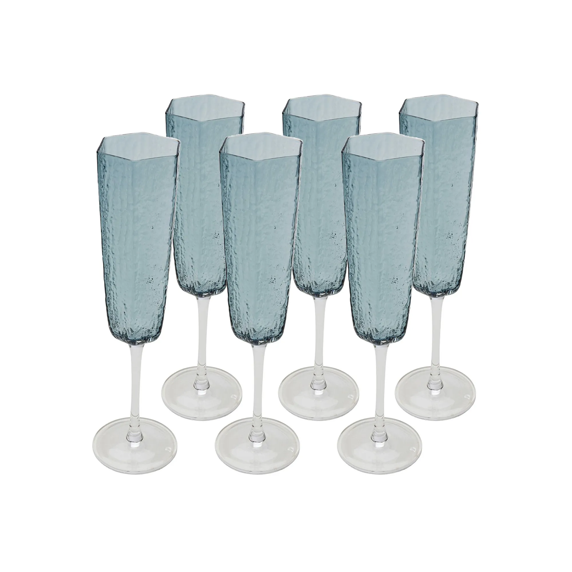 KARE Design Flûtes à Champagne Cascata Bleues Set De 6 ^ Vaisselle