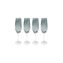 KARE Design Flûtes à Champagne Diamond Fumé Set De 4 ^ Vaisselle