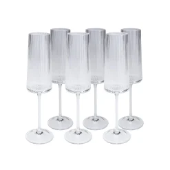 KARE Design Flûtes à Champagne Riffle Set De 6 ^ Vaisselle