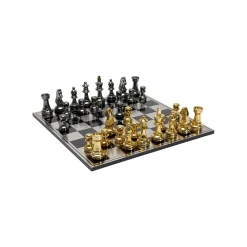 KARE Design Jeu D'échecs Noir Vs Doré 60x60cm ^ Jeu