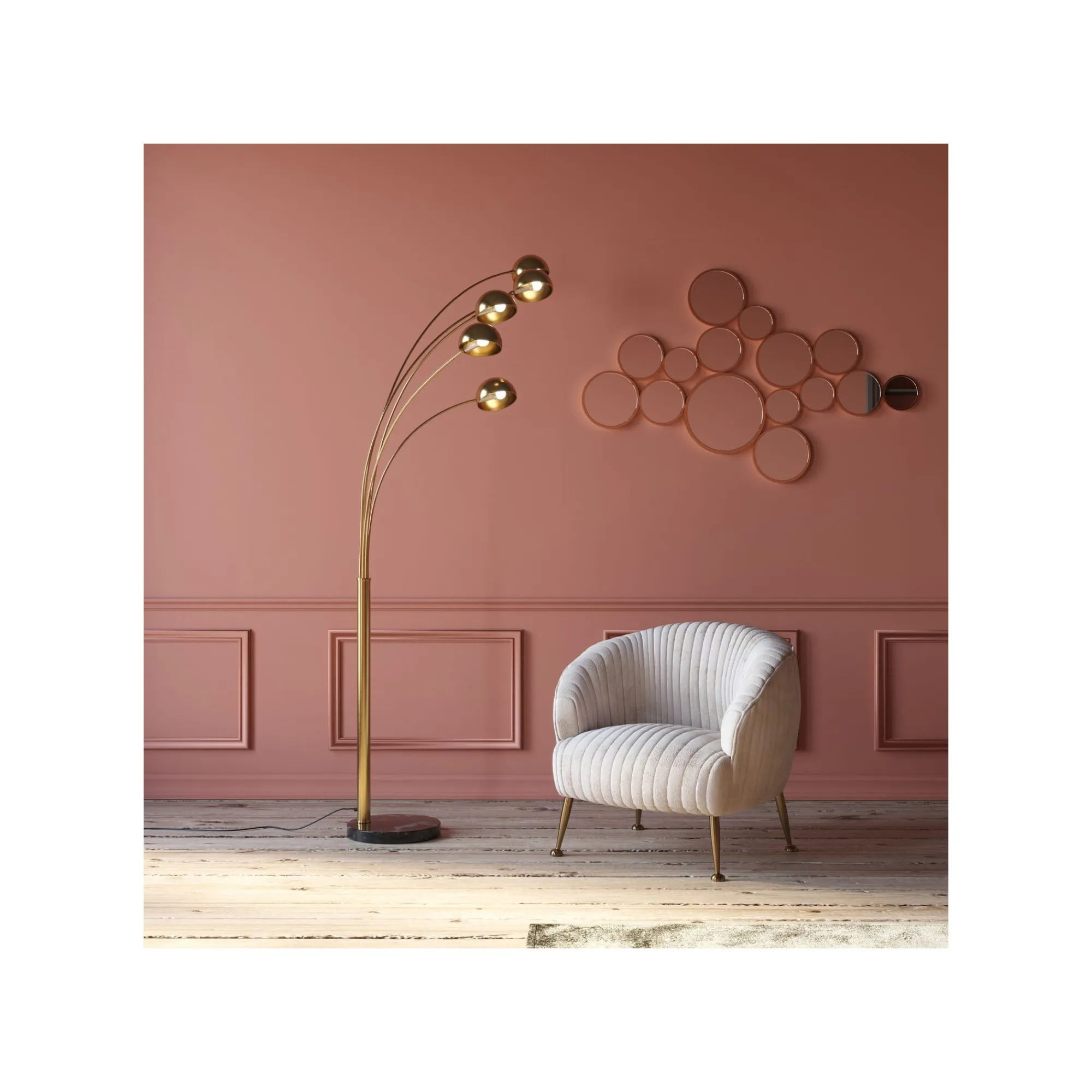 KARE Design Lampadaire Five Fingers 215cm Laiton ^ Lampadaire
