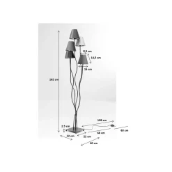 KARE Design Lampadaire Flexible 5 Bras 163cm Rose ^ Lampadaire