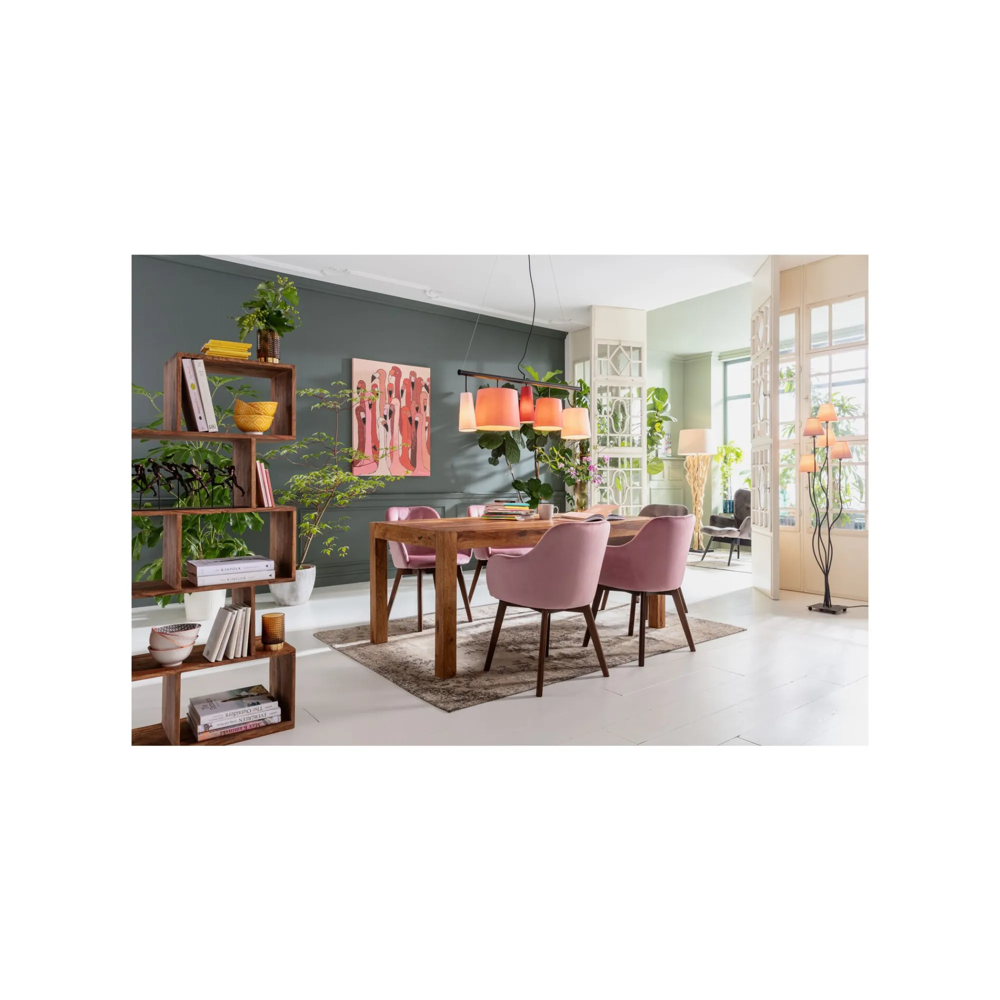 KARE Design Lampadaire Flexible 5 Bras 163cm Rose ^ Lampadaire