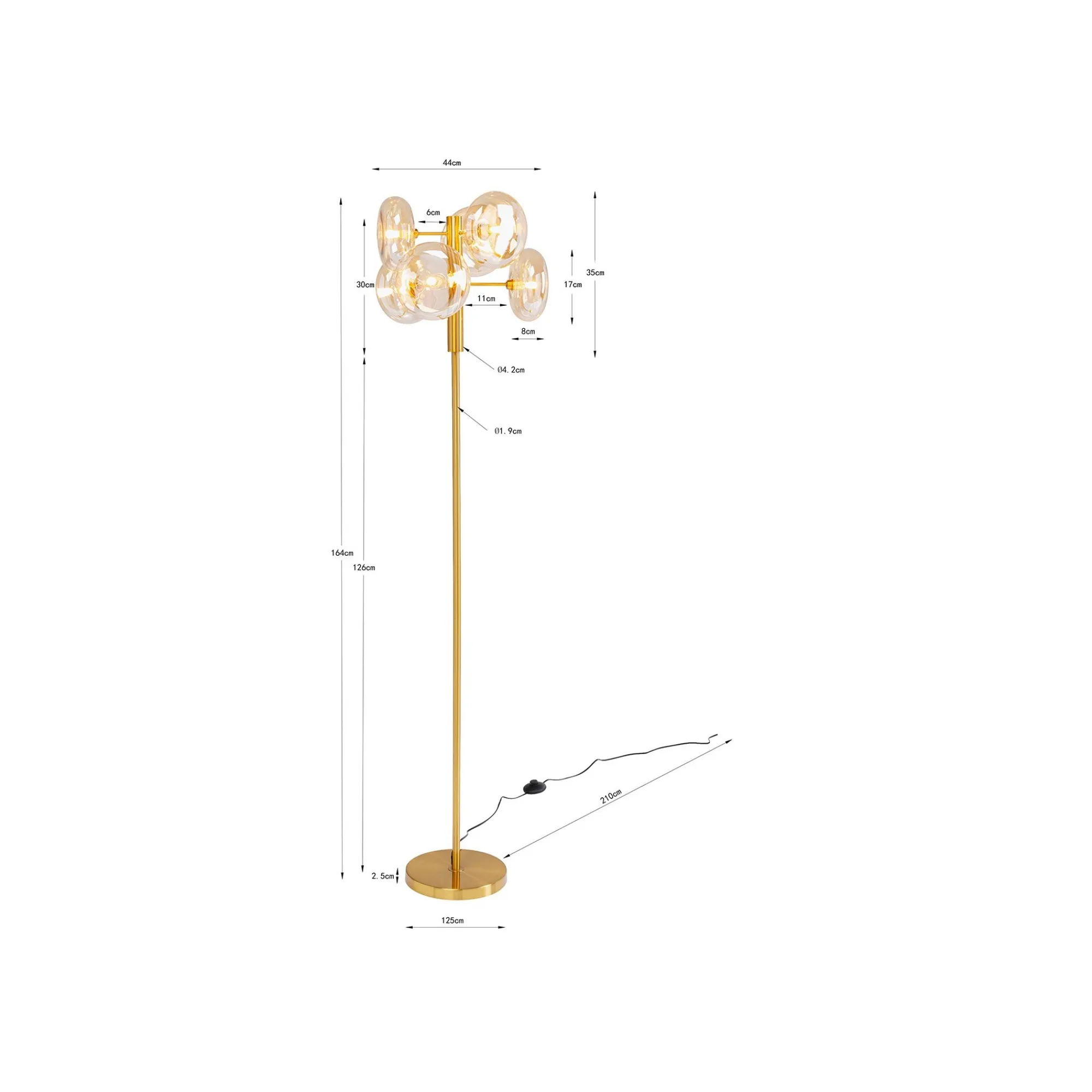 KARE Design Lampadaire Headlight 163cm Laiton ^ Lampadaire