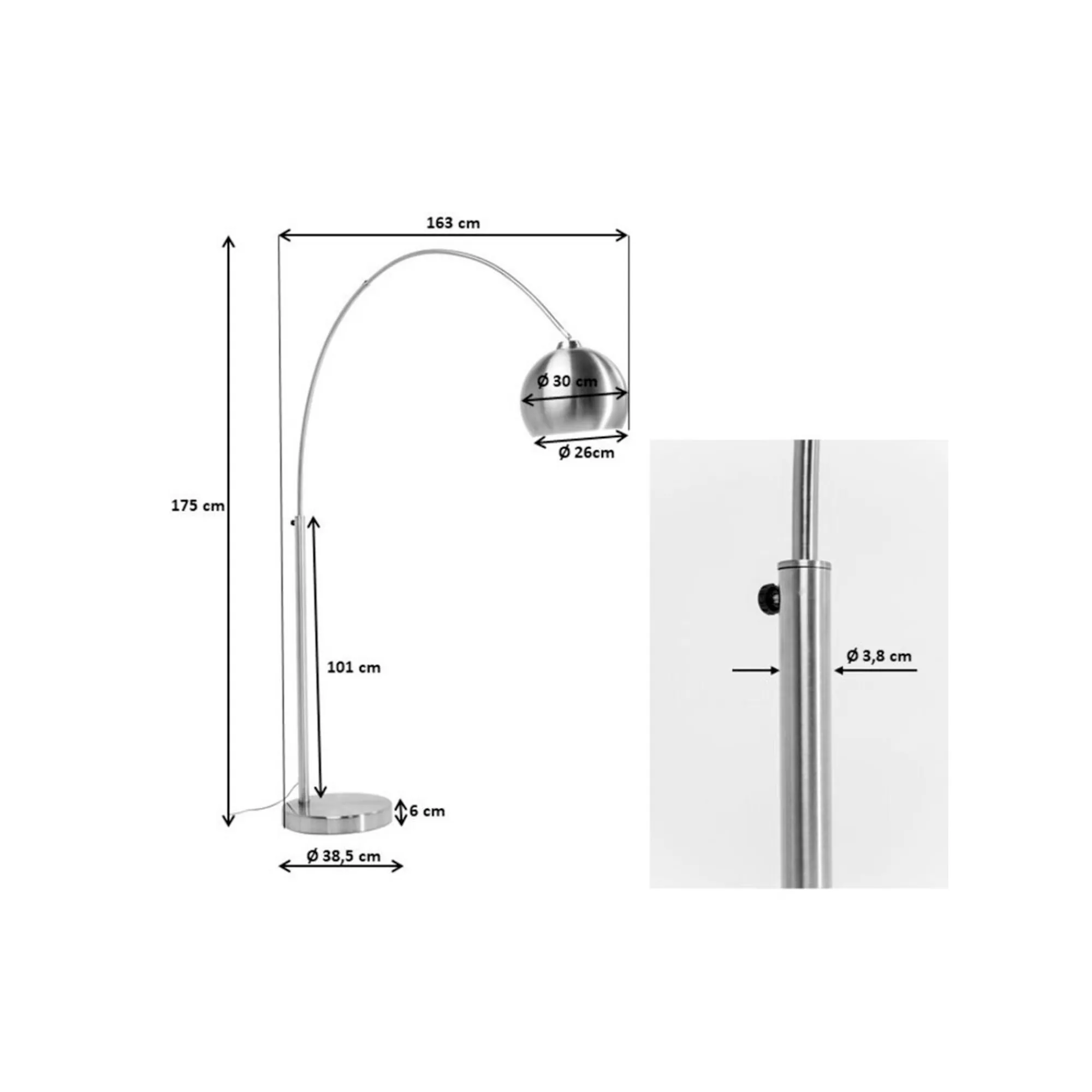 KARE Design Lampadaire Lounge 175cm Noir Mat ^ Lampadaire