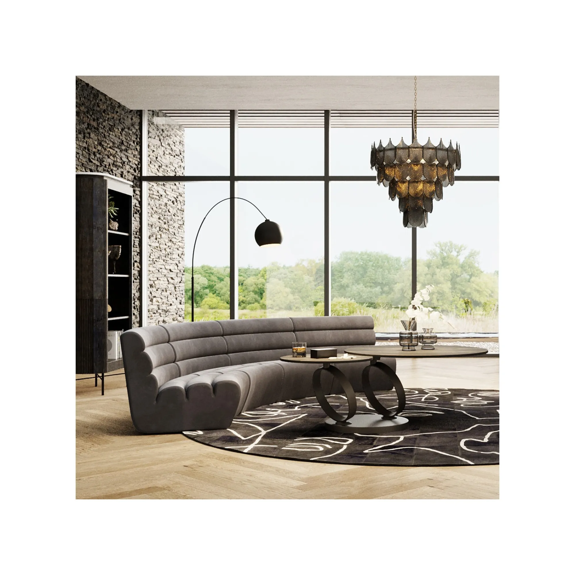 KARE Design Lampadaire Lounge 175cm Noir Mat ^ Lampadaire