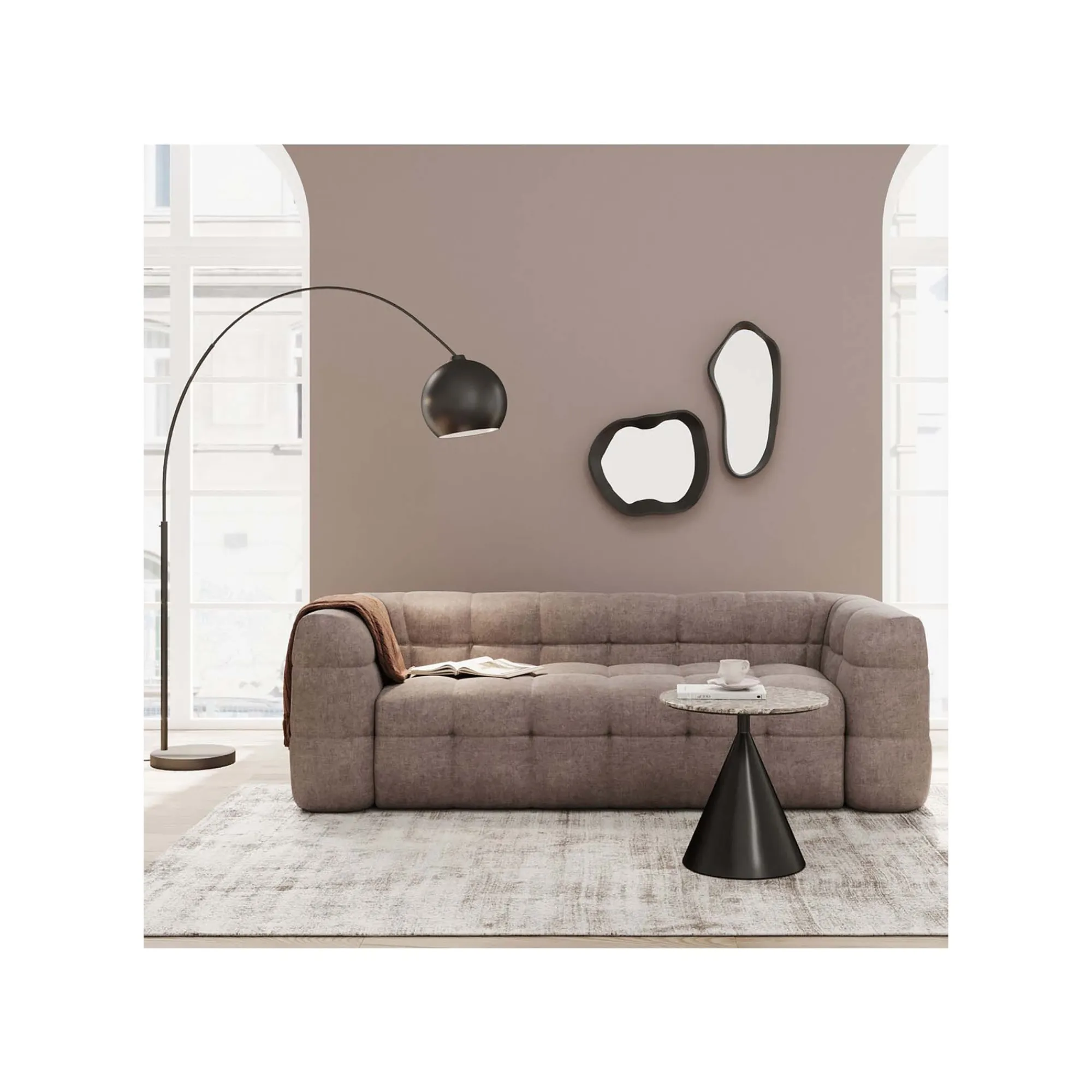 KARE Design Lampadaire Lounge 175cm Noir Mat ^ Lampadaire