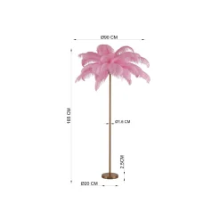 KARE Design Lampadaire Plumes 165cm Rose ^ Lampadaire