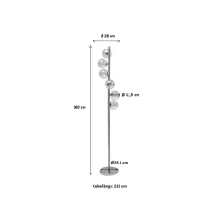 KARE Design Lampadaire Scala Balls 160cm Chromé ^ Lampadaire