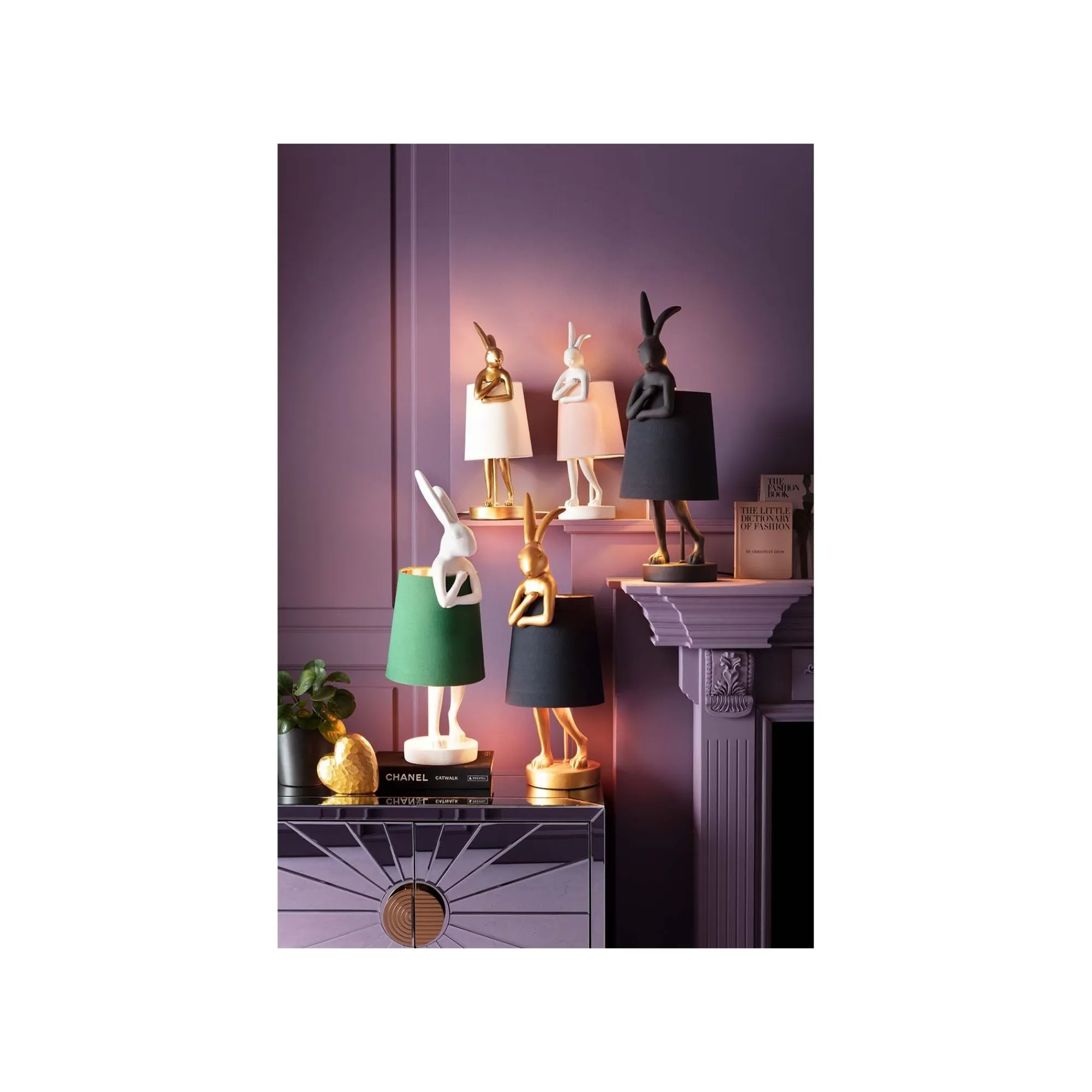KARE Design Lampe Animal Lapin Blanche Et Rose 68cm ^ Lampe De Table