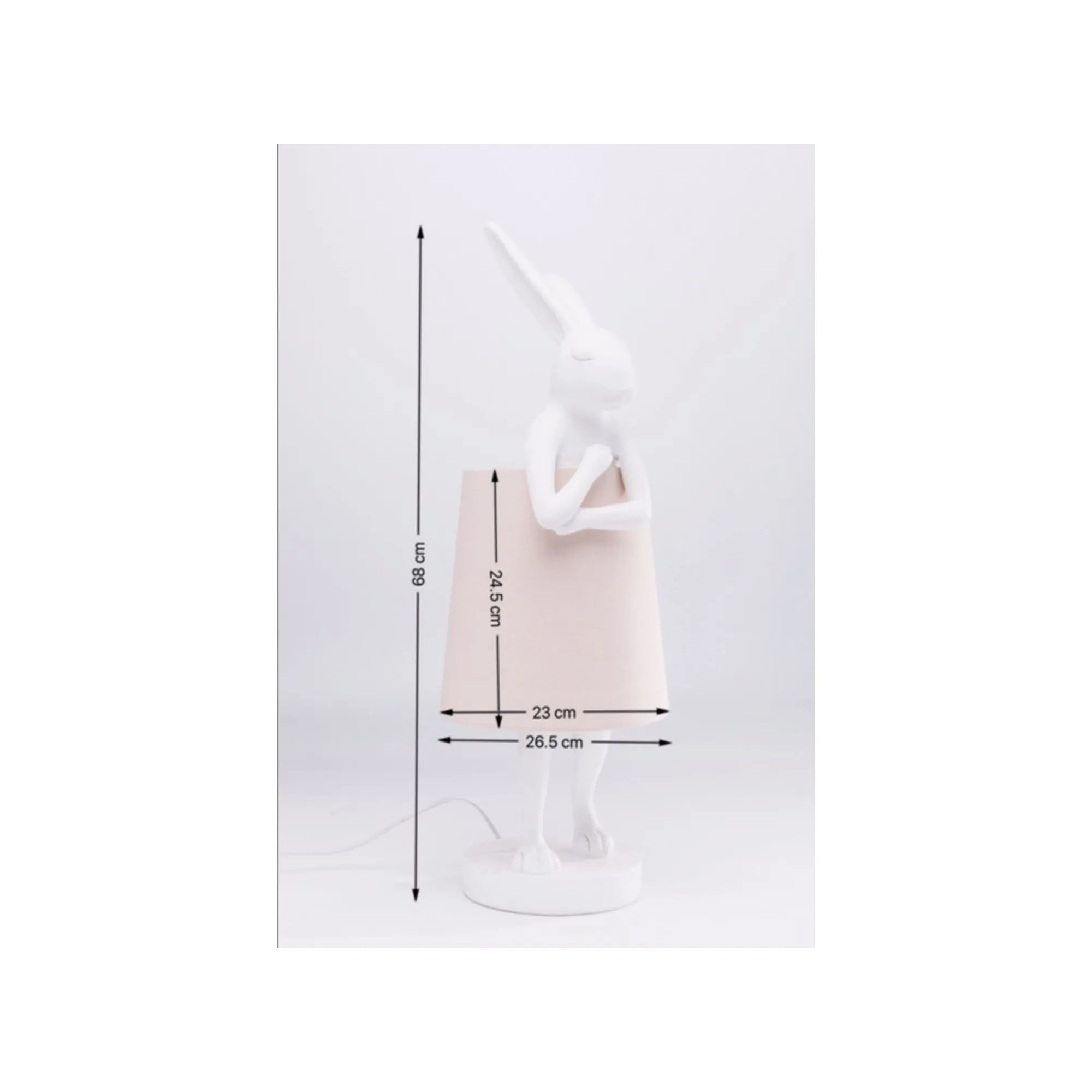 KARE Design Lampe Animal Lapin Blanche Et Rose 68cm ^ Lampe De Table