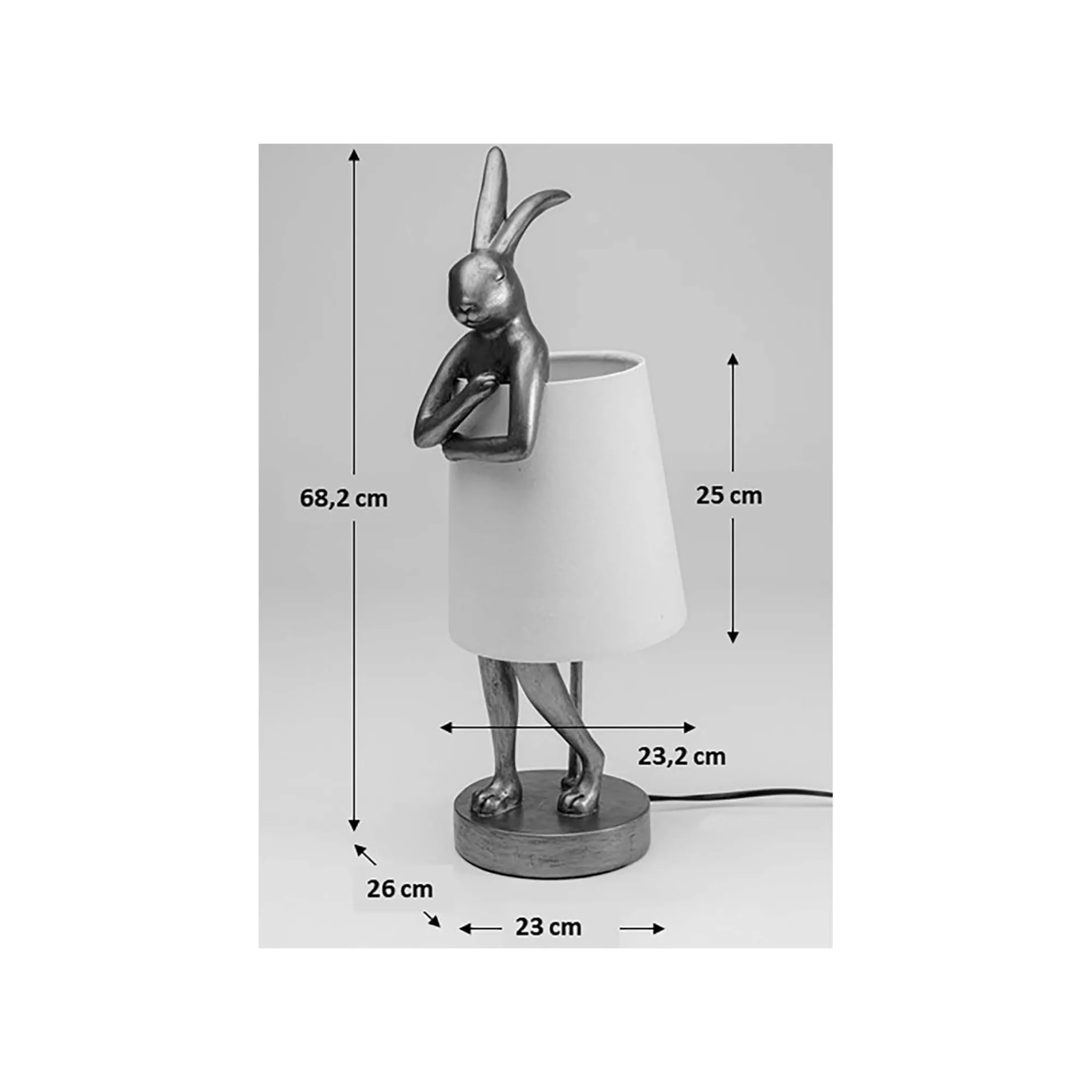 KARE Design Lampe Animal Lapin Blanche Et Rose 68cm ^ Lampe De Table