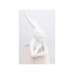 KARE Design Lampe Animal Lapin Blanche Et Rose 68cm ^ Lampe De Table