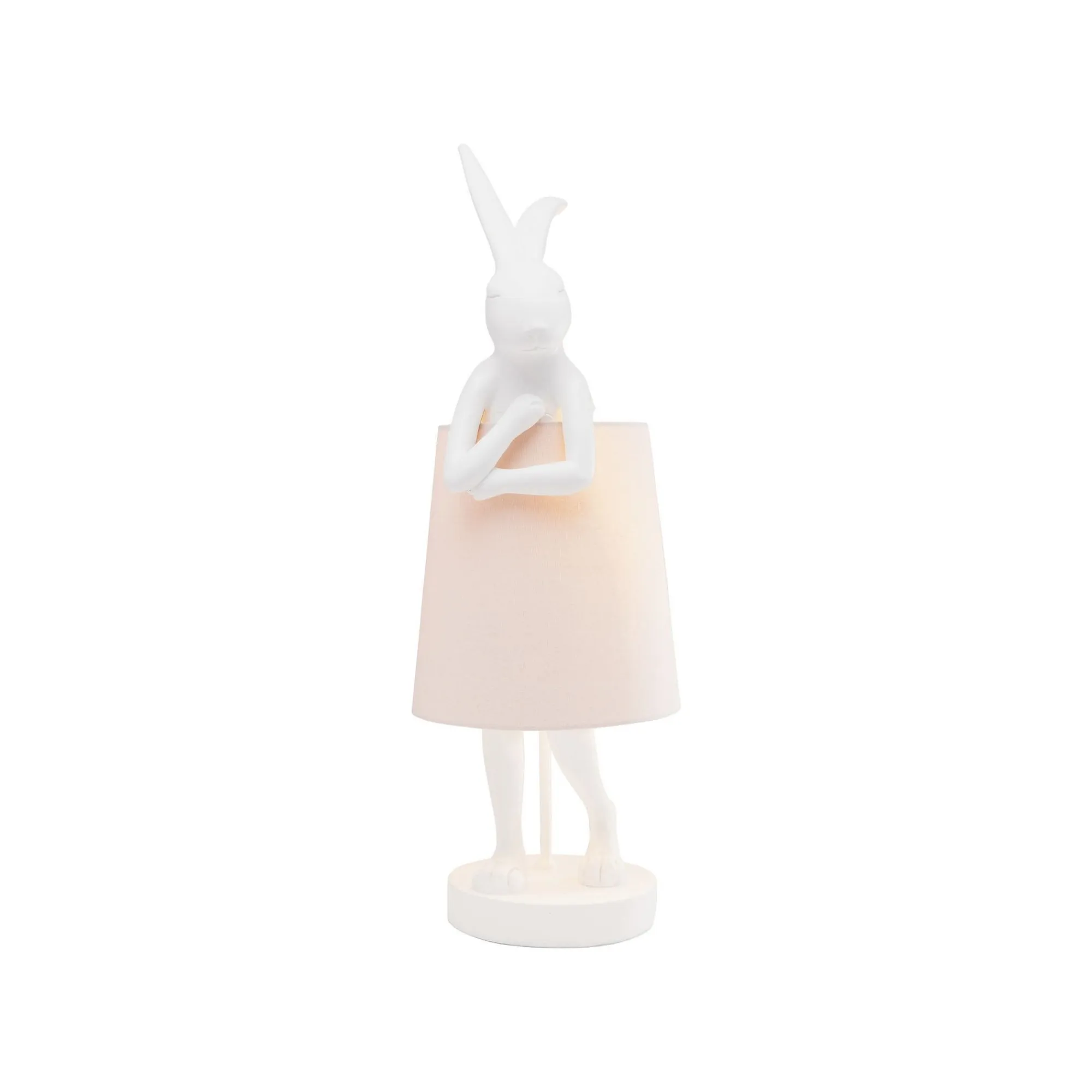 KARE Design Lampe Animal Lapin Blanche Et Rose 68cm ^ Lampe De Table