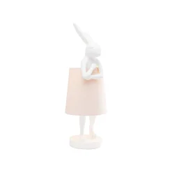 KARE Design Lampe Animal Lapin Blanche Et Rose 68cm ^ Lampe De Table