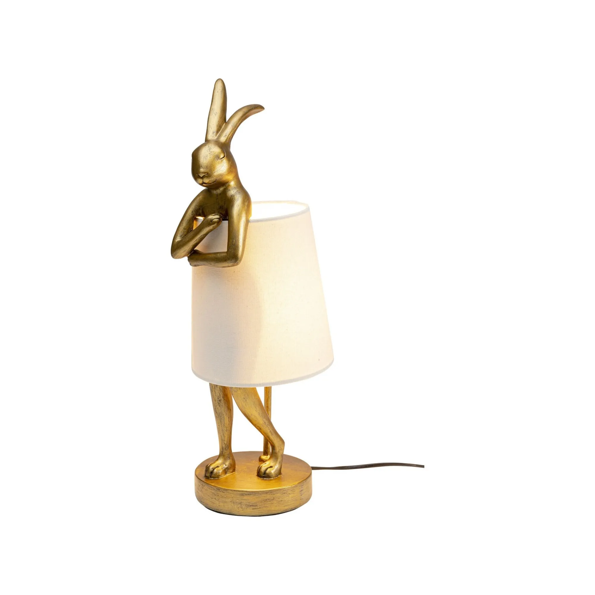 KARE Design Lampe Animal Lapin Dorée Et Beige 50cm ^ Lampe De Table