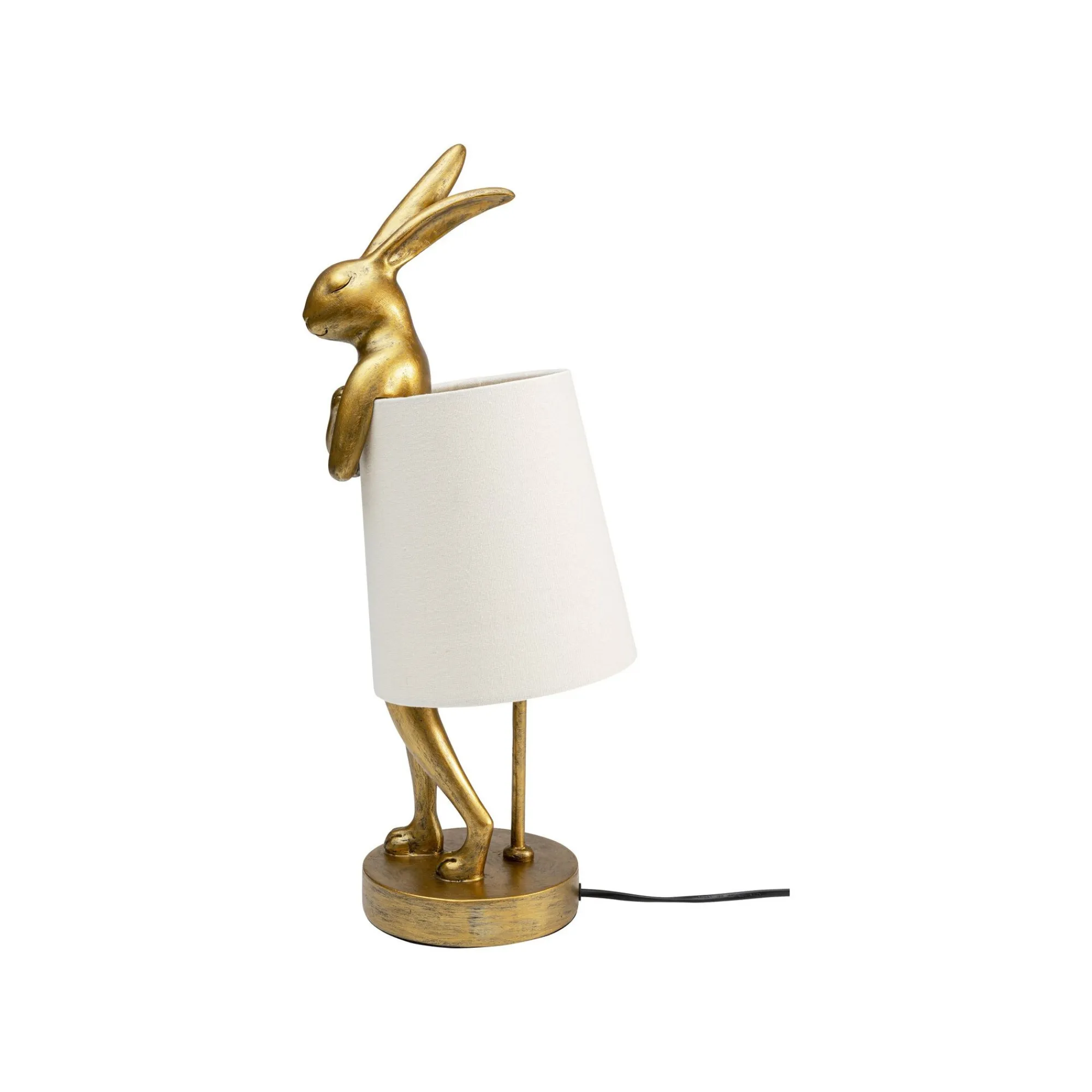 KARE Design Lampe Animal Lapin Dorée Et Beige 50cm ^ Lampe De Table