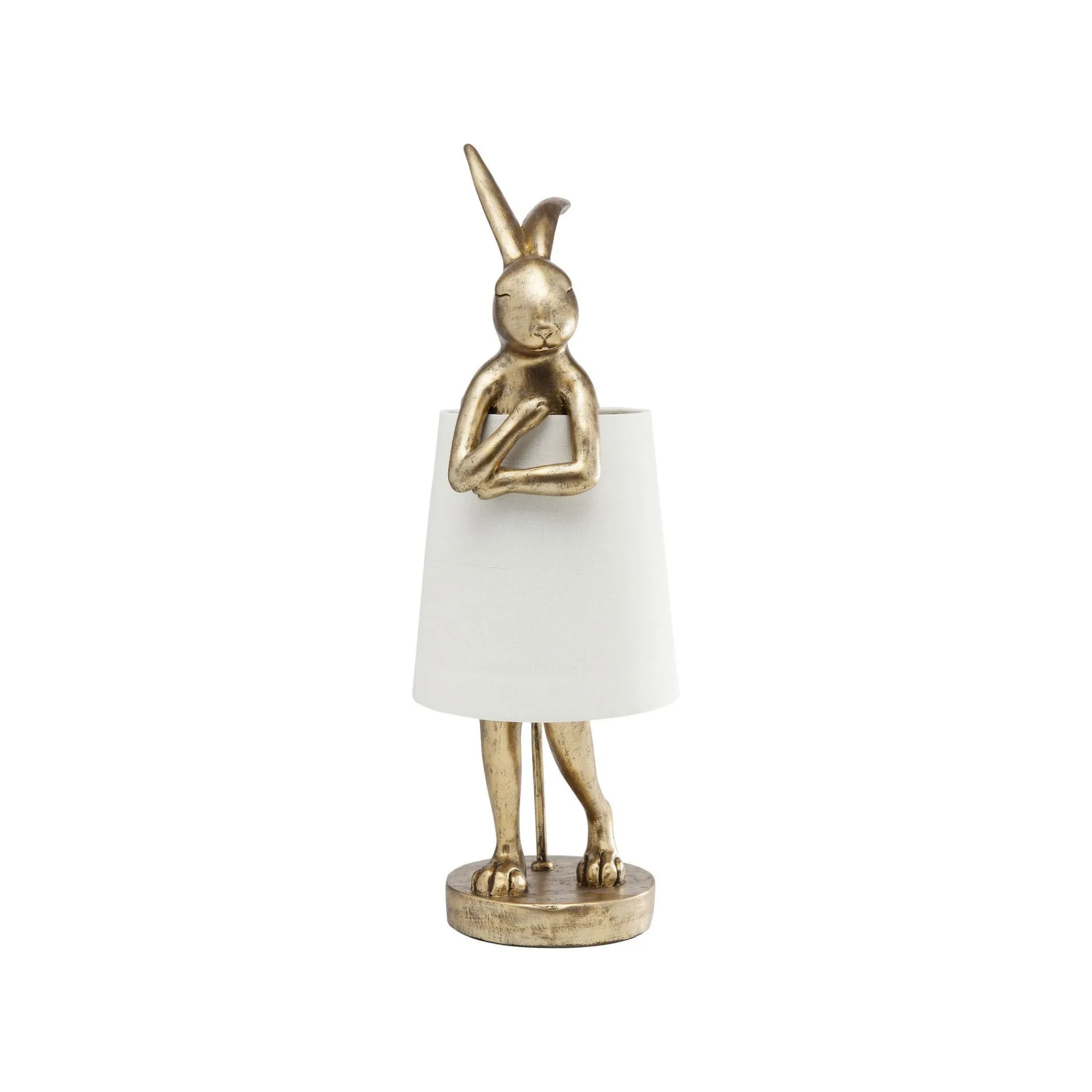 KARE Design Lampe Animal Lapin Dorée Et Beige 68cm ^ Lampe De Table