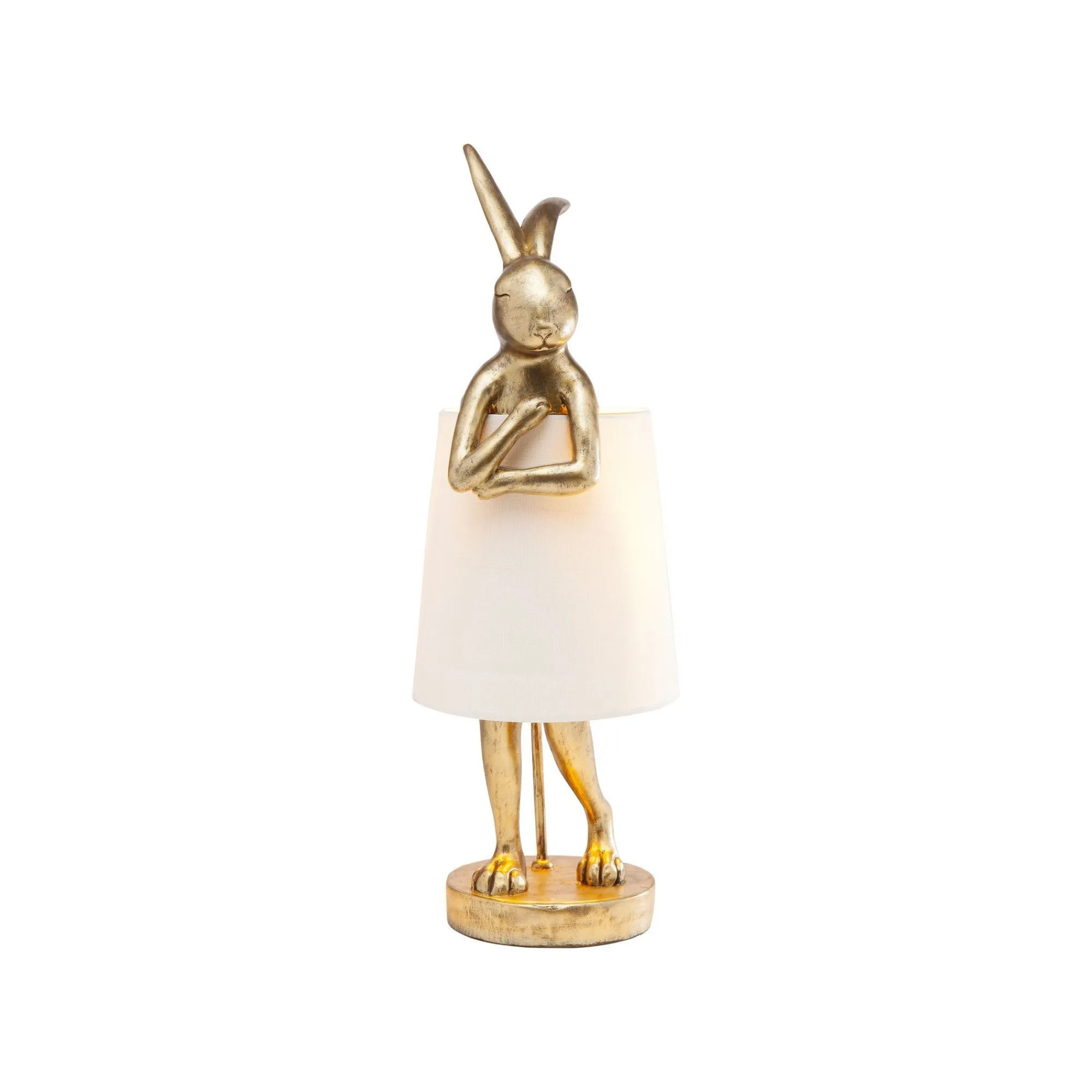 KARE Design Lampe Animal Lapin Dorée Et Beige 68cm ^ Lampe De Table