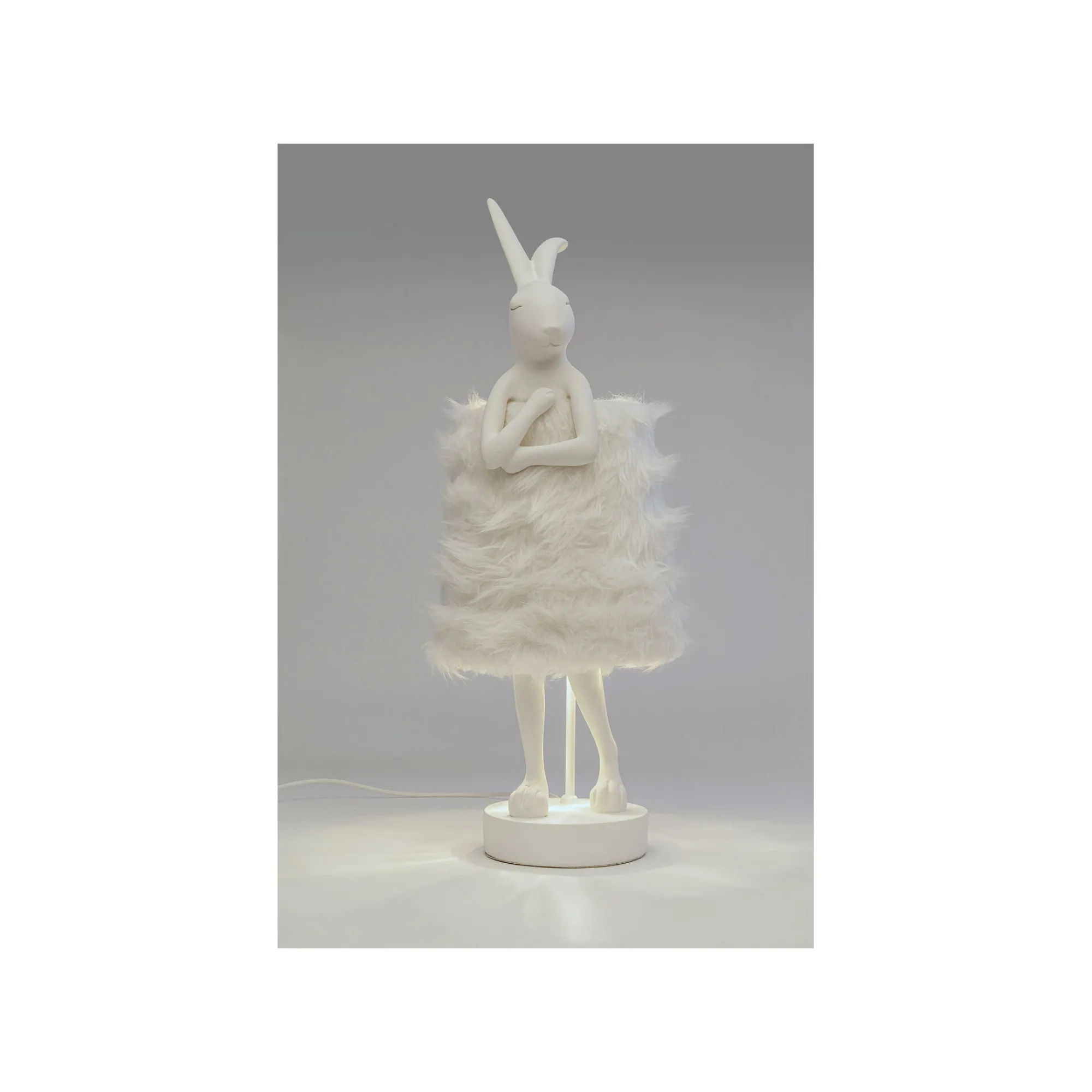 KARE Design Lampe Animal Lapin Fluff Blanc 68cm ^ Lampe De Table