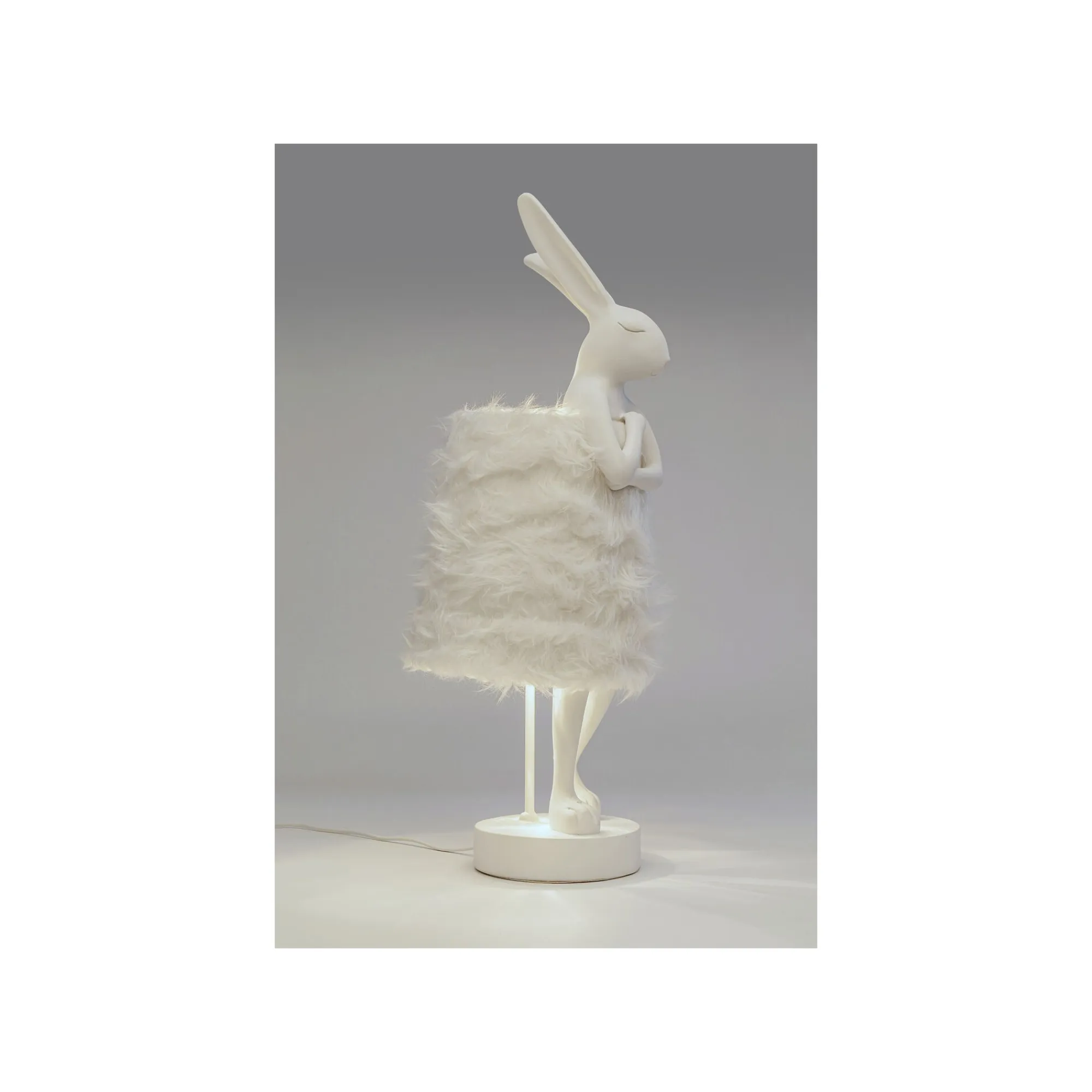 KARE Design Lampe Animal Lapin Fluff Blanc 68cm ^ Lampe De Table