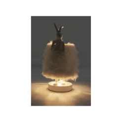 KARE Design Lampe Animal Lapin Fluff Blanc 30cm ^ Lampe De Table