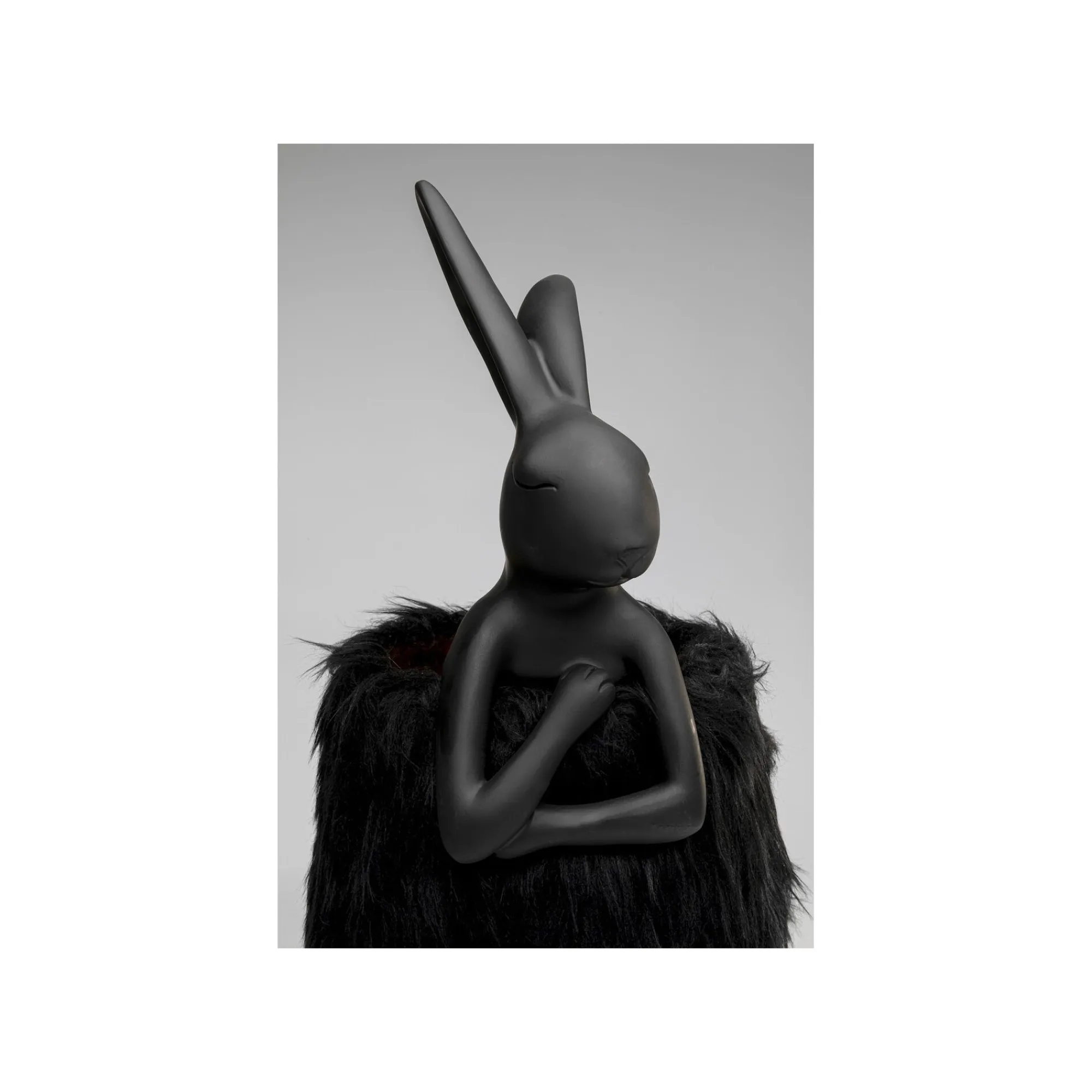 KARE Design Lampe Animal Lapin Fluff Noir 68cm ^ Lampe De Table