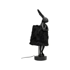 KARE Design Lampe Animal Lapin Fluff Noir 68cm ^ Lampe De Table