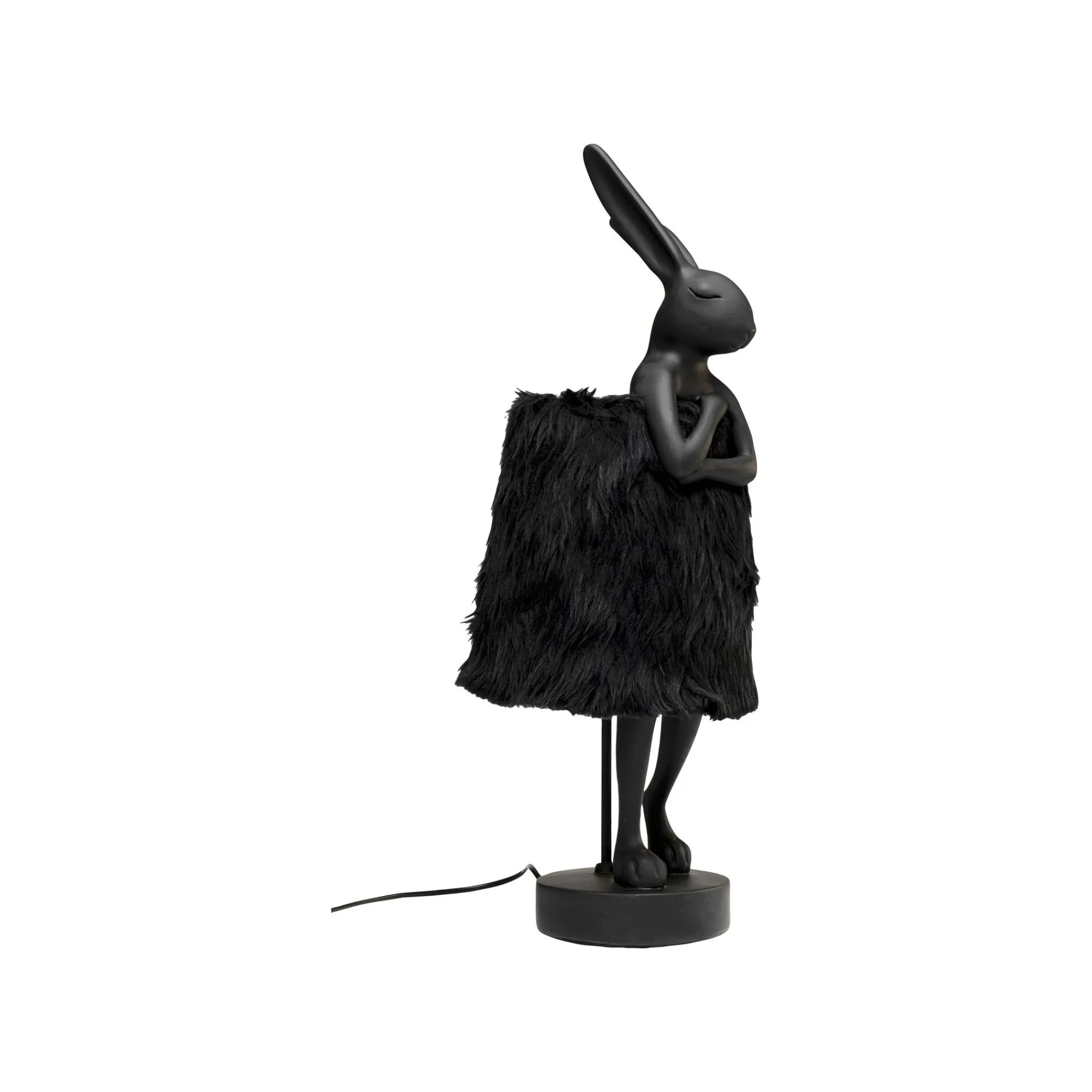 KARE Design Lampe Animal Lapin Fluff Noir 68cm ^ Lampe De Table
