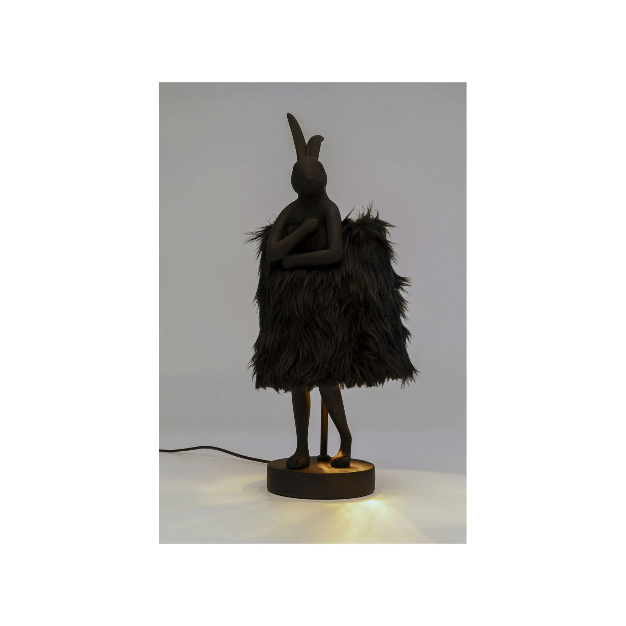 KARE Design Lampe Animal Lapin Fluff Noir 50cm ^ Lampe De Table