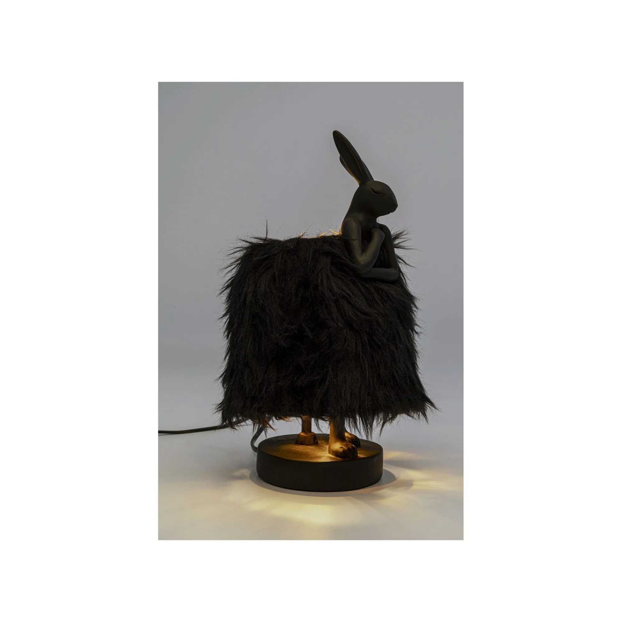 KARE Design Lampe Animal Lapin Fluff Noir 30cm ^ Lampe De Table
